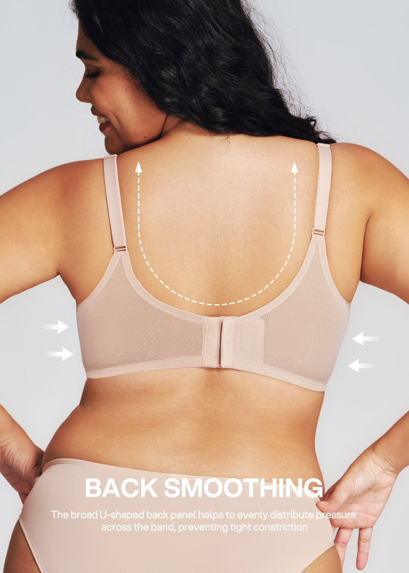 Unlined Mesh Panel Minimizer Bra