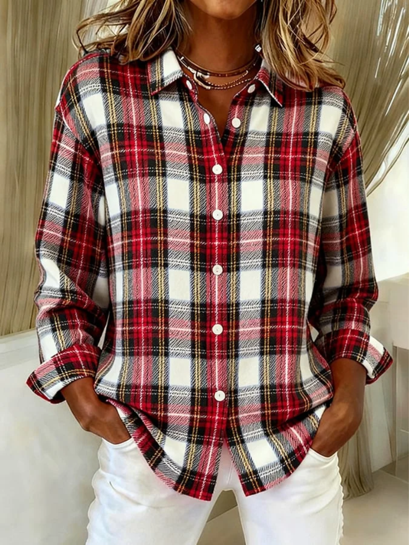 Mira | Classic Checked Hoodie Blouse