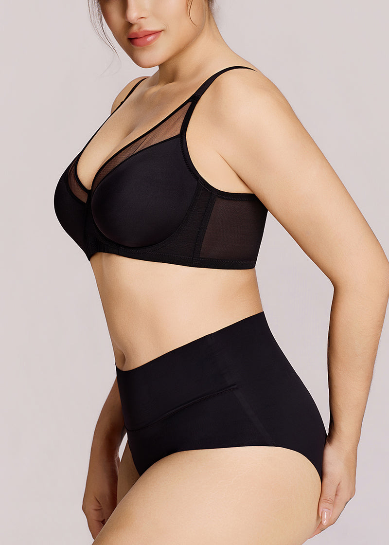 Unlined Mesh Panel Minimizer Bra
