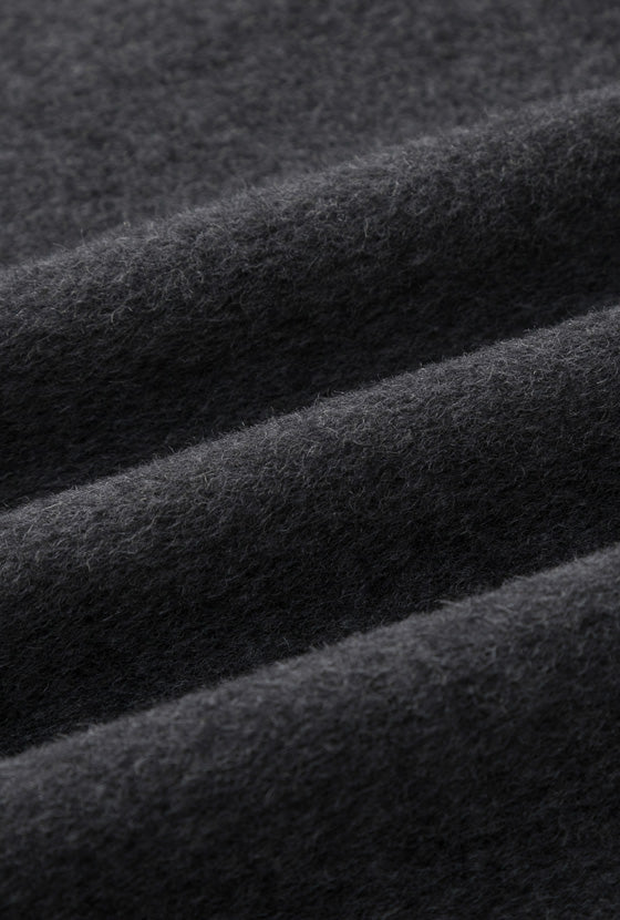Carina Wool & Silk Scarf Coat - Charcoal
