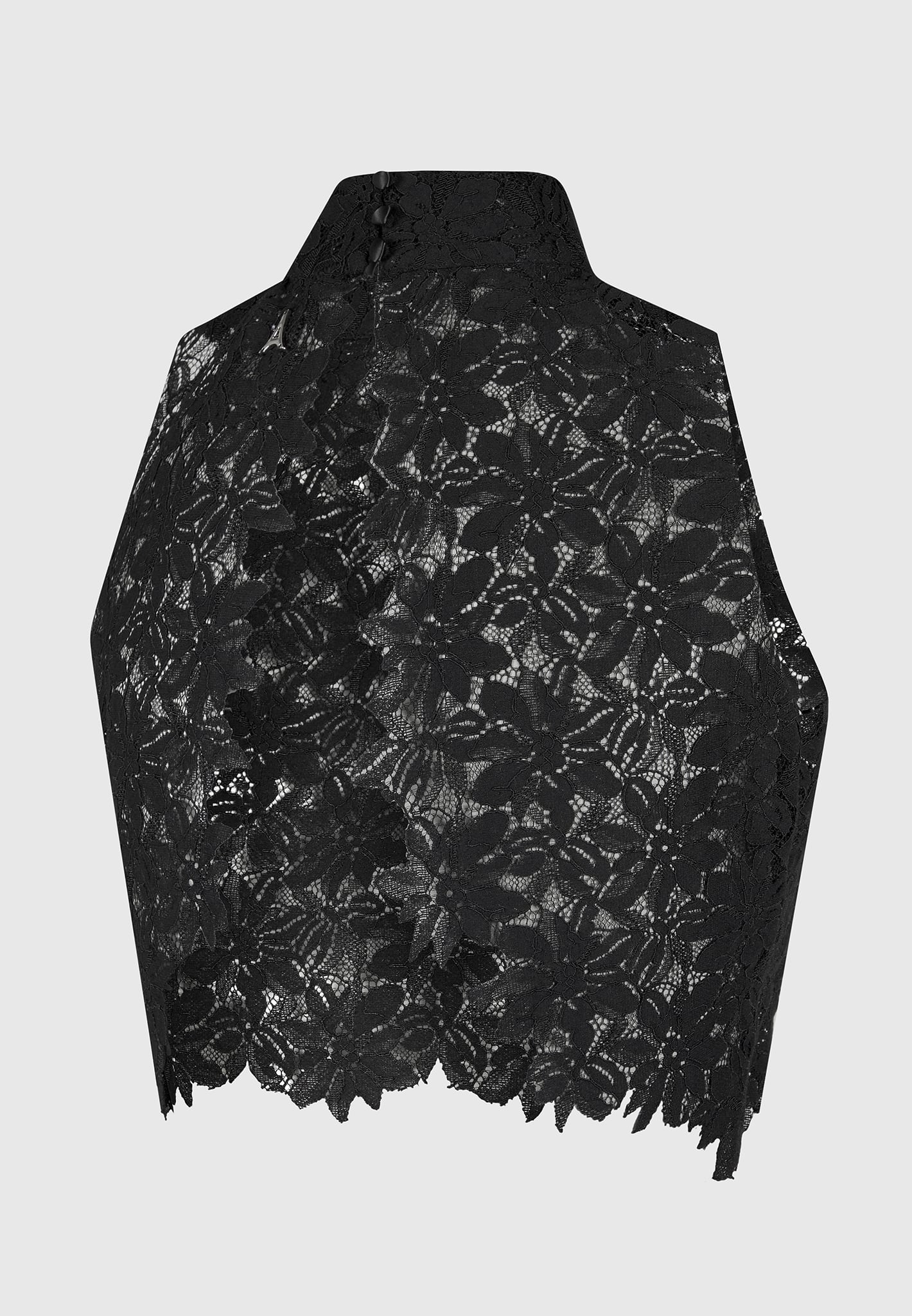 Lace Open Back Top - Black