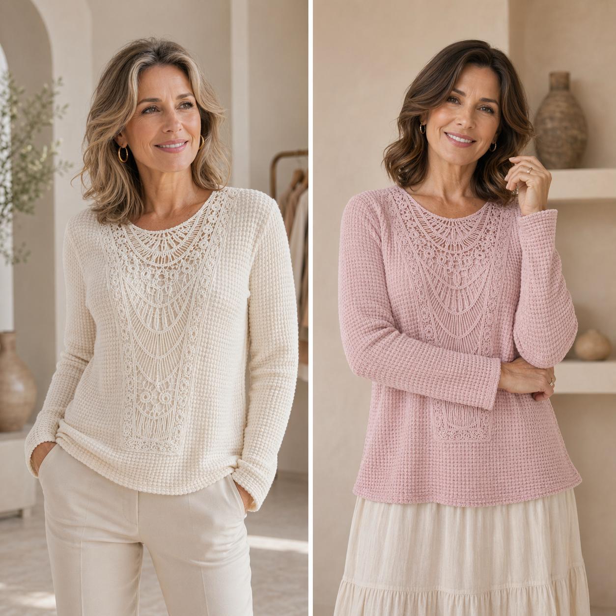 Caroline | Elegant Ibiza Knit Top