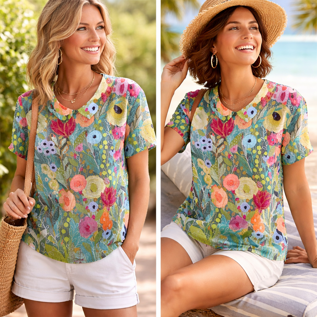 Daisy | Watercolor Floral Shirt