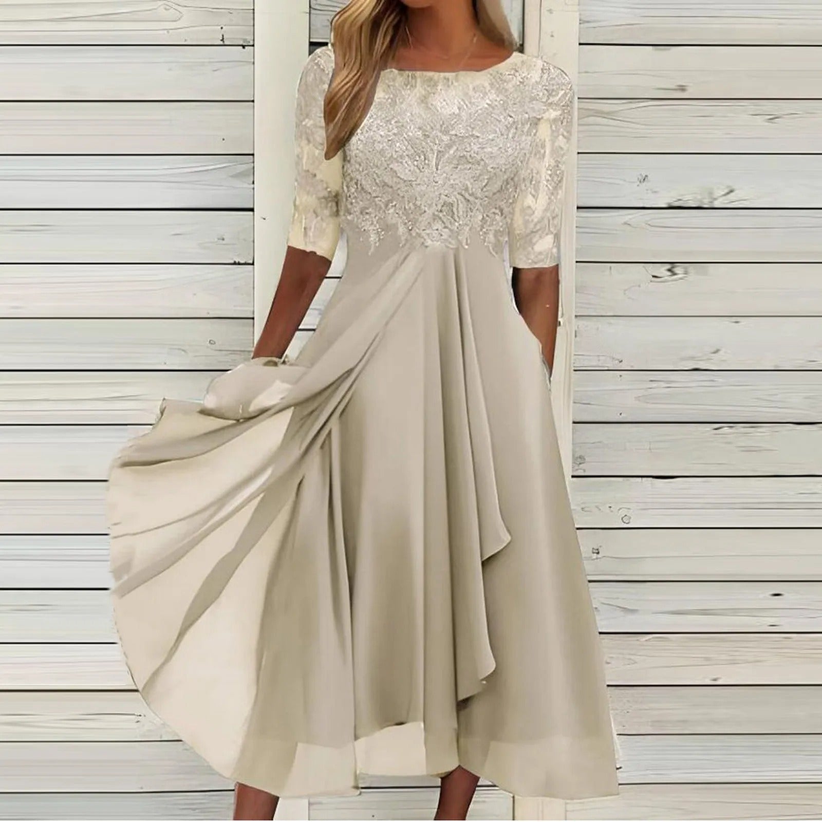 Harper™ | Elegant Lace Midi Dress