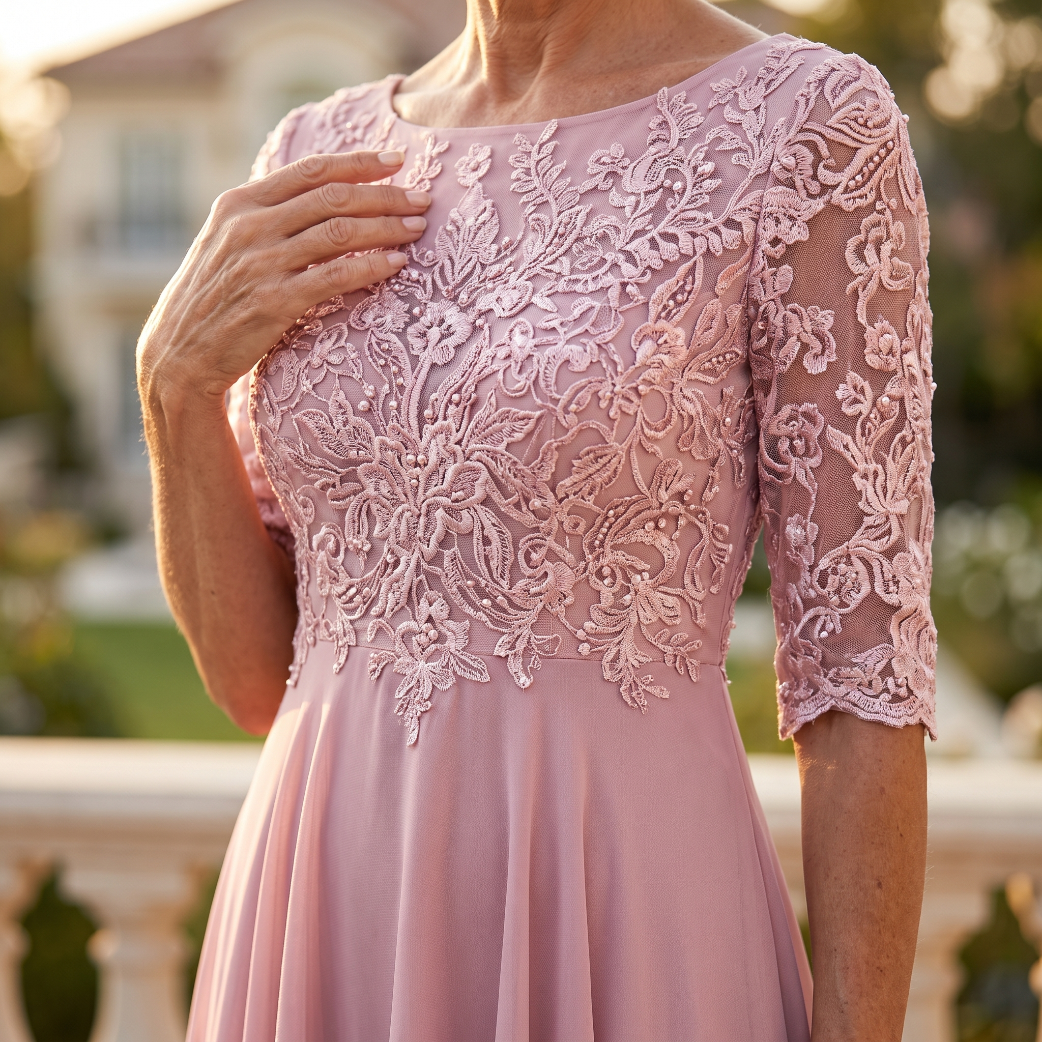 Rhonda™ | Elegant Lace Midi Dress..